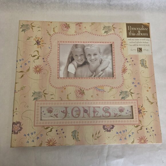 K & Co Scrapbook Kit By Brenda Walton 12x12 Chelsea Pink Glitter Floral Baby New - Picture 3 of 15